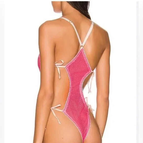 We Are HAH High Tied Bodysuit TEDDY SMALL PINK
